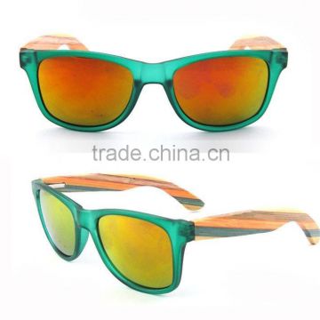 2015 new colorful bamboo arms sunglasses