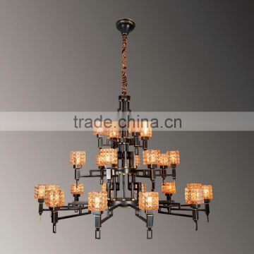 Colorlife aged black iron chandelier lighting fixture United States America UL luxurious lighting for decoration D6013-12+8+4