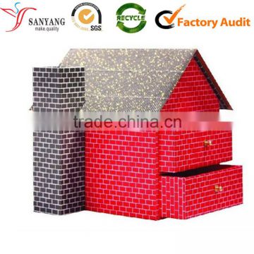 New design fake house shape paper packaging box special design for gift