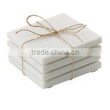 Eco friendly natural marble coaster set of 4