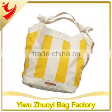 2016 Small Promotional Shopping Bags With Yellow Stripes Beach Bags