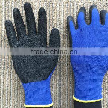 13 gauge Latex crinkle palm coated gloves industrial rubber gloves