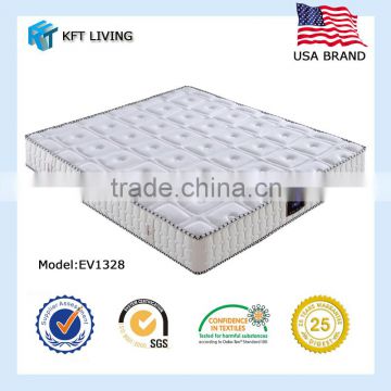Breathable 3D fabric ,best natural latex foam, queen size pocket spring mattress EV1328