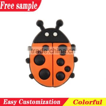 Vivid ladybug style cute design PVC soft decoration