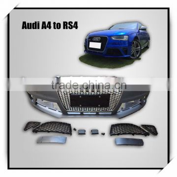 Hot sale ! RS4 body kits fit for AD A4 to RS4 style 2012 year ~PP material front bumper wih grille