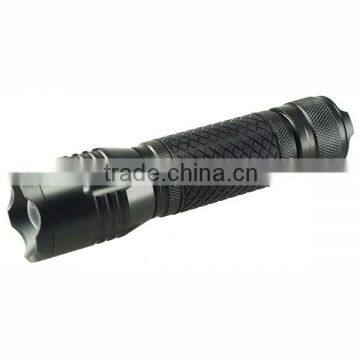 aluminum&rubber led flashlight torch with adjustable convex lens