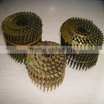 yellow zinc coil nails(made in china)