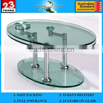 3-19mm Oval Glass Coffee Table