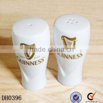 wholesale custom logo ceramic porcelain white salt and pepper shaker cruet set