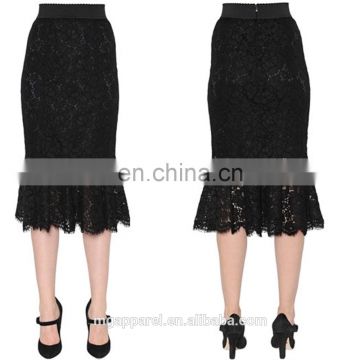 Custom Black Lace Pencil Skirts For Women