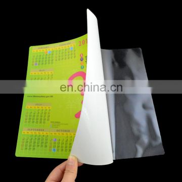 2016 calendar customized printed ultra-thin adhesive table mat pvc