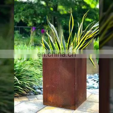 2017 antic garden planter/corten steel garden planter/rusty metal planters