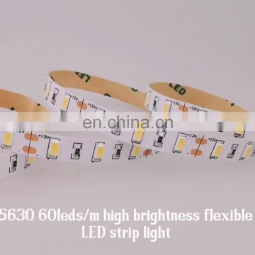High lumen cuttable white LED 12V 24V 60D flexible 5730 5630 led strip for led strip bar