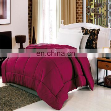 Wholesale Solid Comforter 100% Microfiber Square Stitching Burgundy Plaid Comforter Duvet