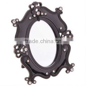 Fashion plastic cosmetic table mirror with rhinestone