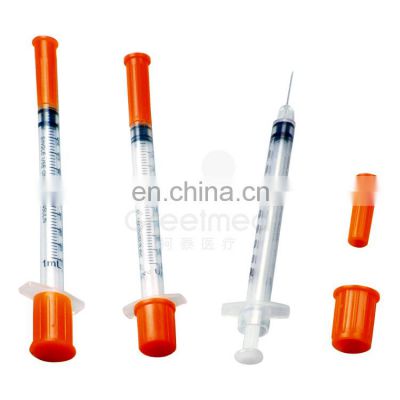 Greetmed disposable orange cap insulin retractable safety syringe
