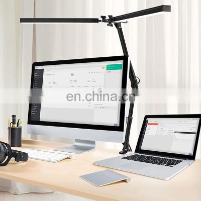 Touch Control Folding Desk Lamp One-click Reading model 10 Light Brightness Office LED Eye-Caring Folding Dual-Head Desk Lamp