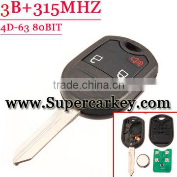 Best price 80-Bit 4D-63 3 Button Remote Head Key for Ford