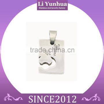 Top Grade custom made laser cutting cow pattern stainless steel pendant