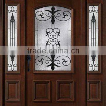 Wrought Iron Exterior Doors Design With Sidelite DJ-S9115MWST-2