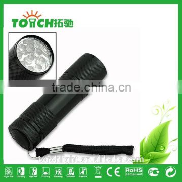 Aluminum Alloy mini torch light 9 leds flashlight super bright for outdoor or indoor emergency flashlight by 3AAA battery 9 leds