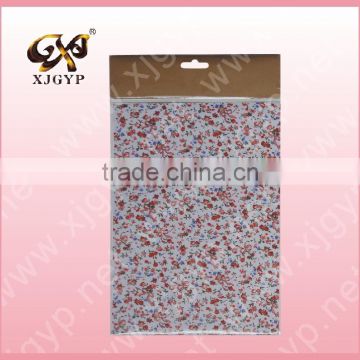 folower patten cloth adhesive sticker for DIY decoration/high quality the decorative A4 size self-adhesive flower fabric