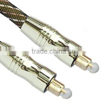 Gold connector Digital Fiber Optical Toslink Audio cable