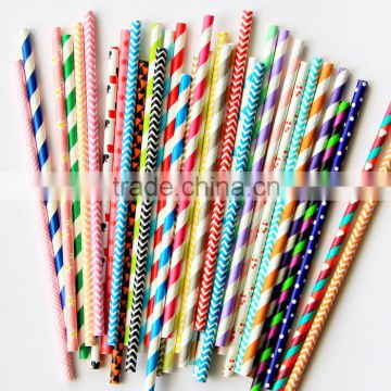 Wholesale custom thick paper drinking straws flexible