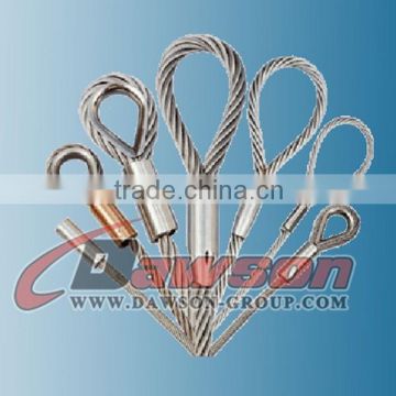 wire rope for rigging by pressing and splice aluminum sleeve