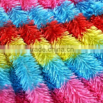 peacock PV plush weft knitted fleece fabric