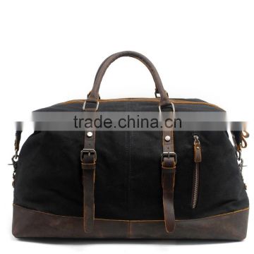 Wholesale genuine leather canvas Shoulder Weekender Bag