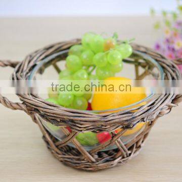 glass bowls for centerpieces with willow