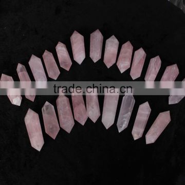 pink color natural polished rose quartz stone crystal points
