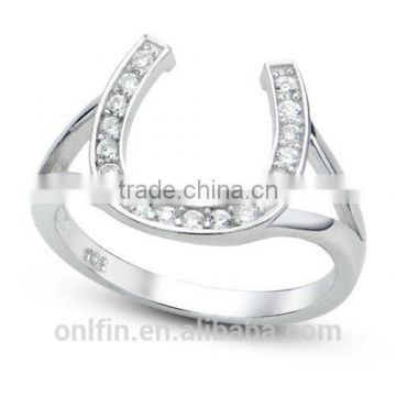 925 Sterling Silver Cubic Zirconia Horseshoe CZ Band Ring