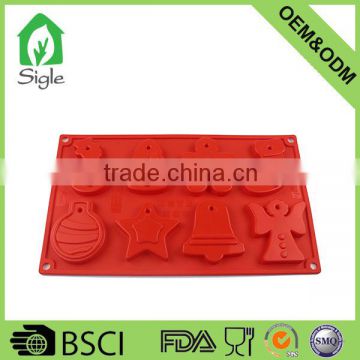 eco- friendly 3D Christmas silicone cake mold mould cookie mold soap mold mould