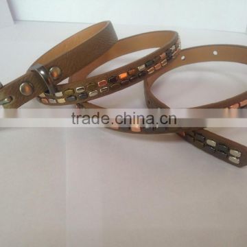 cheap fashion PU leather metal stud belts