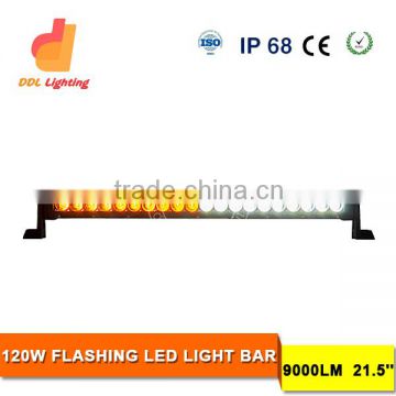 amber white color flash led light bar 22inch 120W led off road light bar with wireless remote control