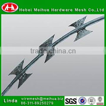 high tensile galvanized sharp razor barbed wire/concertina razor barbed wire for fence(low price)