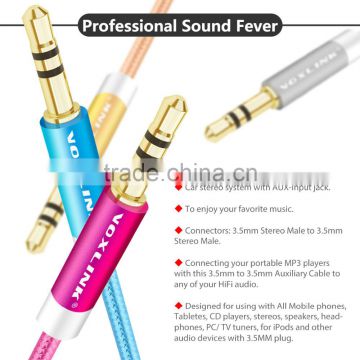 VOXLINK 0.25m/1m/2m/3m/5m/8m/10m gold plated & metal head 3.5 mm Jack Aux stereo Audio Cable Male to Female Aux Extension Cable
