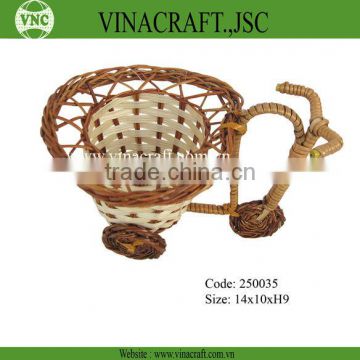 Bicycle shape willow gift basket for christmas holiday