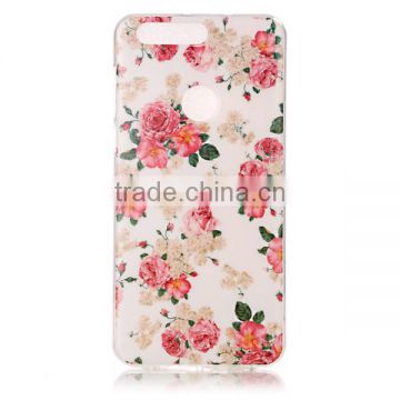 Accept custom IMD craft flower pattern soft TPU back case cover for Huawei Honor8