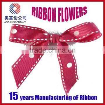 red ribbon flowers