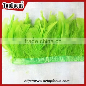 green trimming fringe for DIY cloth synthetic wholesale Turkey feathers