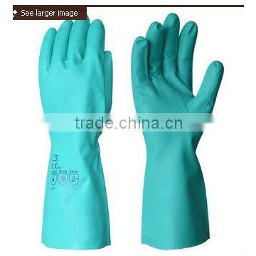 Hot!!! 9 inch in bulk disposable green nitrile industrial gloves with CE/ISO