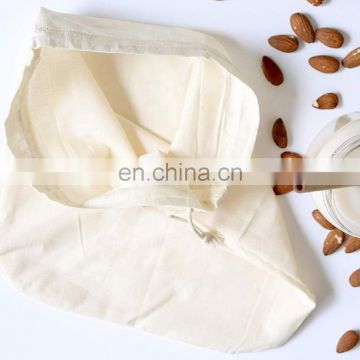 Nut Milk Bag - Certified Organic Cotton | Reusable Unbleached Natural Cheesecloth Strainer For Almond Milk, Juicing &