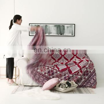 RAWHOUSE woven throw tapestry wall hanging sofa cover blanket with fringe jacquard blanket
