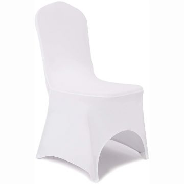 White Arch Front Stretch Spandex Banquet Chair Cover for Wedding Party Dining Banquet Event