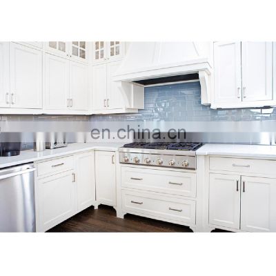Custom made modern design white shaker aluminium handle accessories  kitchen cabinet