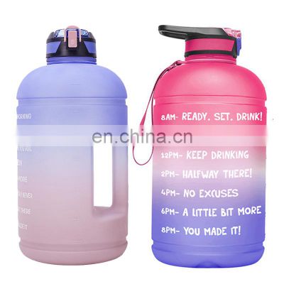 Portable Motivatiaonal Outdoor BPA Free Fco Friendly Sport Jug Water Bottle Gallon Drinking Bottles With Time Maker Custom Logo