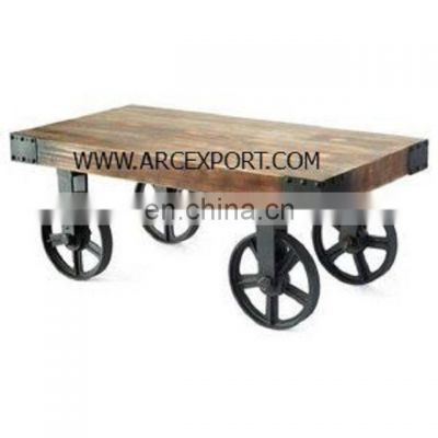wooden top cart table